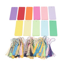 120 Pack Color Cardstock Bookmarks with Tassels, 14x5cm Craft Gift Tags