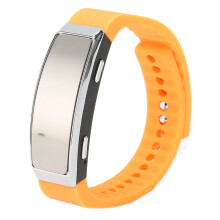 Recorder Watch HD Geräuschreduzierung Sprachaktivierter wiederaufladbarer Musik-Player Recorder Armband für Klassenmeetings Orange 32GB