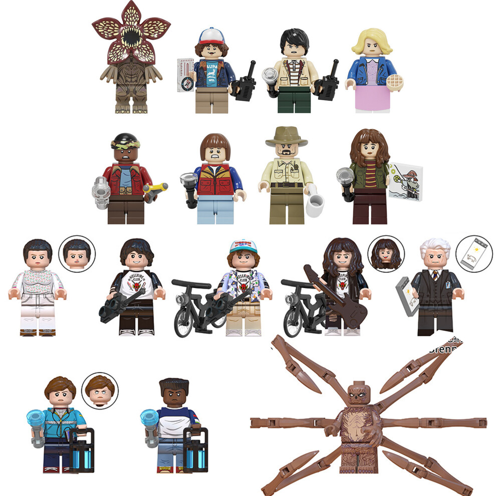 Bonxaif (16Pcs?A+C?) 16Pcs Stranger Things Assembled Minifigures Stall Toys Building Blocks Fit Lego