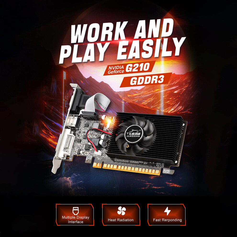 1Gb Ddr3 Gt210 Graphics Card With Hd Output & Silent Cooling Fan 9451337715777