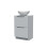 NES Home Nes Home Matte Grey 500mm Freestanding Vanity Round Ceramic Countertop Basin 2