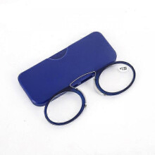 (250 degree, blue) Portable Clip Nose Mini Reading Glasses With Nose Clip Men Women Readers Prescription Legless Eyeglasses 1.0 1.5 2.0 2.5 3.0 3.5