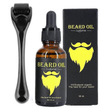 Beard Growth Kit, Beard Derma Roller 0.3mm, Beard Oil for Facial Hair Growth for Men and Dads, Grooming Tool