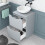 NES Home Nes Home Matte Grey 500mm Freestanding Vanity Unit With Round Ceramic Basin 5