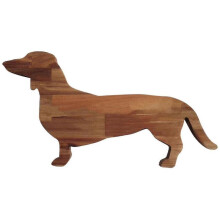 Dachshund Dog Dinner Plate, 15.7 Inch Solid Wood Cheese Board Charcuterie Platter, Unique Cutlery Kitchen Crackers Steak Fruit Wine Tray