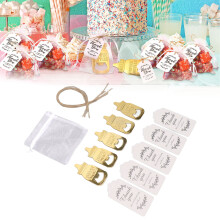 24er Set Babyflaschen-Öffner aus Zinklegierung, süßer Babyflaschen-Design, Flaschenöffner, Rückgabegeschenk für Babypartys, golden