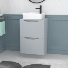 Nes Home 500mm Matte Grey Drawers Vanity, Worktop & Square Rounded Corner Basin