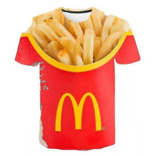 (XL) French Fries 3d Printed T Shirt Men Women Funny Tee Tshirt Oversize Stree