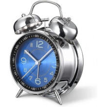 Loud Alarm Clock for Heavy Sleepers Adults,4 Inch Silent Non-ticking Quartz with Backlight,twin Bell (blue)