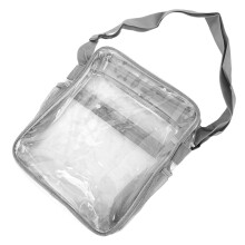 Klare Schultertasche Modischer leichter großer Kapazität PVC transparente Schultertasche für Reisen Konzerte Sportveranstaltungen Grau