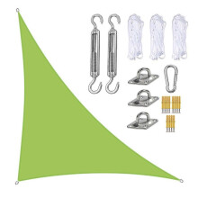 (Green) Right Triangle Sun Shade Sail Canopy Mesh Fabric Uv Block - Commercial Heavy Duty