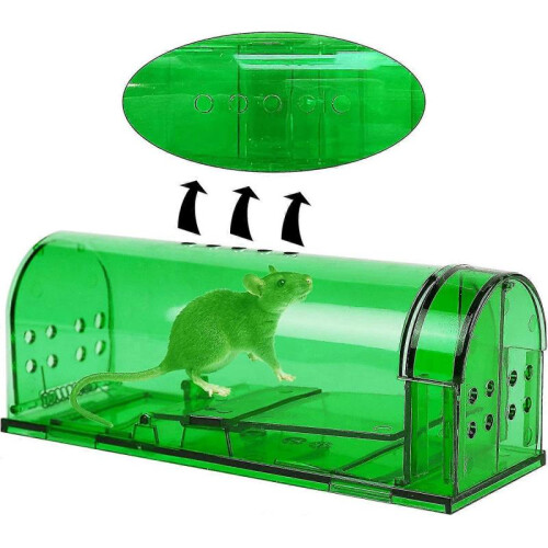 Small Humane Mouse Trap,transparent Live Mice Trap That Work, No Kill Catch Release Rat Trap, Plastic Mouse Trap Box Indoor Outdoor, 2 Pack