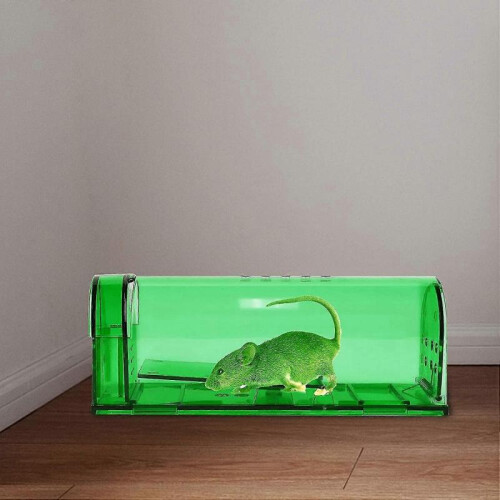 Small Humane Mouse Trap,transparent Live Mice Trap That Work, No Kill Catch Release Rat Trap, Plastic Mouse Trap Box Indoor Outdoor, 2 Pack 2