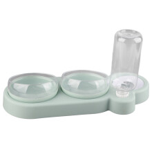 Pet Wasser- und Futterschale mit Neigungsdesign, rutschfest, abnehmbar, für Katzen und Hunde, inklusive Wasserflasche, geeignet für den Inn