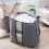 Large Capacity Clothes Storage Bag Organizer with Reinforced Handle Thick Fabric for Comforters, Blankets, Bedding, Foldable with Sturdy Zipper, Clear 4