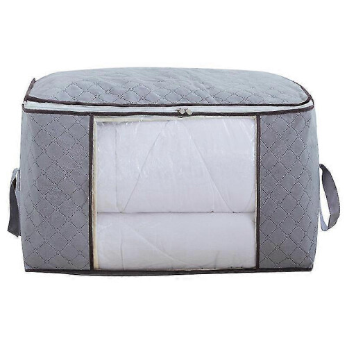 Large Capacity Clothes Storage Bag Organizer with Reinforced Handle Thick Fabric for Comforters, Blankets, Bedding, Foldable with Sturdy Zipper, Clear