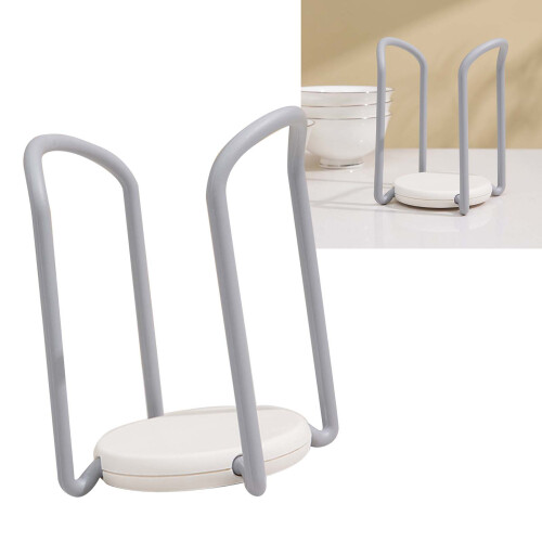 Multi-Functional Retractable Bowl Organizer Dish Drying Rack, Grey & White