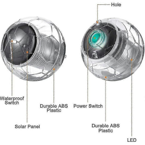 2 Pack Floating Solar Pool Light Led Lighting Automatic Color Changing Waterproof Ball Solar Lamp for Garden Pond, Pool, Pond 2