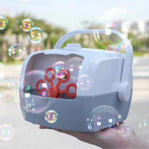 1PC Hand- held Bubble Machine Automatic Electric Bubble Maker Toy Atmosphere Creating Bubble Maker Funny Kids Bubble Making Toy for Kids Wedding with 2