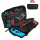 (Black) Storage Box Fit For Nintendo Switch, Dual Zippers Rugged Handle Game Console 1