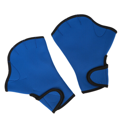 Fingerless Webbed Aqua Gloves Neoprene Blue Water Resistance M