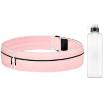 (S, Pink) Women Men Hiking Running Belt Waterproof With Water Bottle Expandable Pocket