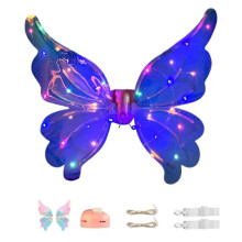 (Pink) Purple Light Up Butterfly Fairy Wings With Blinking Flashing Leds For Girls And Women Adults