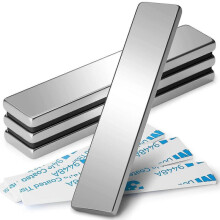 Strong Magnet, 4 Pack 60 X 10 X 3 Mm Neodymium Magnets, Magnetic Strips, Bar Magnets, Permanent Rare Earth Magnets with Double-sided Adhesive, Fridge