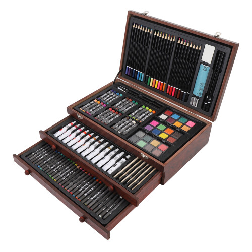 142PCS Set Wooden Art Set 24PCS Colored Pencils 1