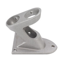 Flaggastängarhalterung aus Aluminiumlegierung, Doppelbohrung, rostfrei, dicker, robuster Flaggenhalter für den Außenbereich, silbern
