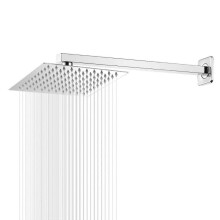 Shower Head, 12 inch Square Shower Head, 201 Stainless Steel Rain Shower Head, with Anti-Scale Nozzles, Easy to Install, Polished Chrome Finish