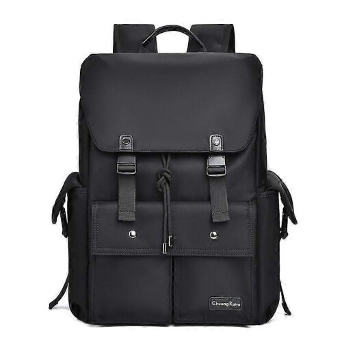 14 Inch Laptop Backpack. Drawstring Anti-theft Waterproof Tech Backpack with Laptop Compartment, Black 30L