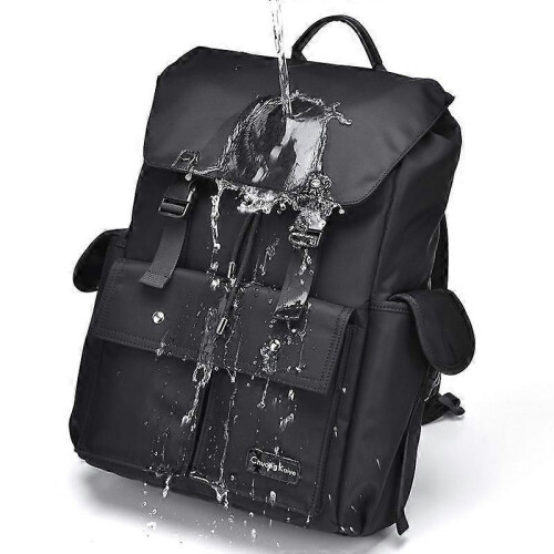 14 Inch Laptop Backpack. Drawstring Anti-theft Waterproof Tech Backpack with Laptop Compartment, Black 30L 2
