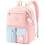 (Pink) Student Backpack - School, Travel, or Work Bookbag with Large Compartment 1