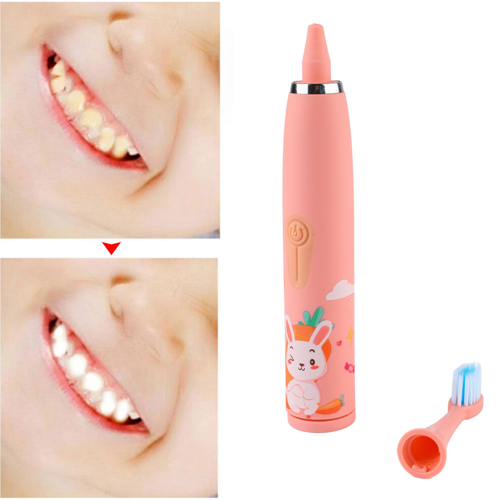Children Electric Toothbrush Pink 4 Gears 8 Brush Heads USB Charging