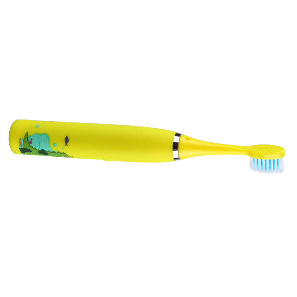 Children Electric Toothbrush 4 Gears 8 Brush Heads USB Charging, Yellow