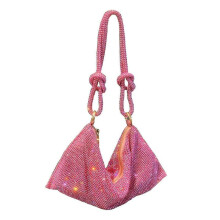 (rose) Rhinestone Purses For Women Chic Sparkly Evening Handbag Bling Hobo Bag Shiny Silver Clutch Purse For Party Club Wedding