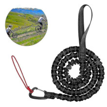 (Black) Kids Bicycle Tow Rope Elastic Bicycle Tow Strap Bike Towing Rope