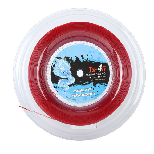 TS 4G Tennis String 200m Reel - Red 1.25mm Polyester for Strong Shots 2