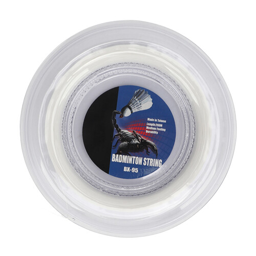 High Elasticity Resin Fiber Badminton String 200m 0.7mm White 2