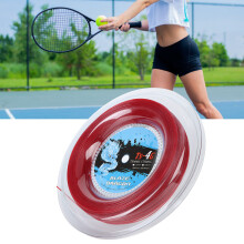 TS 4G 200m Spulen Tennis-Saiten Polyester Tennis-Saitenrolle für Sport im Fitnessstudio, Outdoor, Rot, 1,25mm