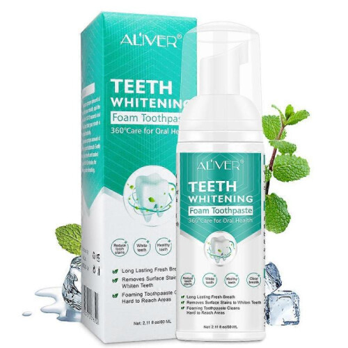 Foam Toothpaste, Fluoride Free Toothpaste, Foaming Baking Soda Toothpaste, Oral Care Toothpaste, Replacement Mouthwash, 60 ml