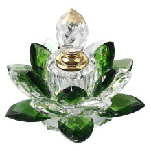 1 flacon de parfum en forme de lotus, distributeur de liquide délicat, décoration d'intérieur, vert