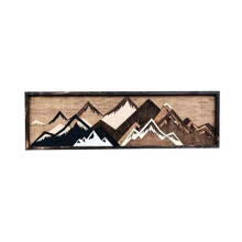 Wood Mountain Wall Art Bring Gable Art Sunset Moon Decoration C