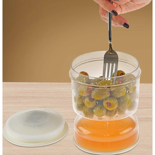 Barattolo a clessidra per sottaceti e olive, separatore di succo, contenitore per sottaceti e olive 1