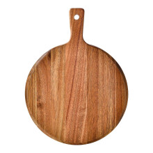 Teglia per pizza in legno con manico lungo, tagliere rotondo, per verdure, torte, pane, dessert, bistecca,