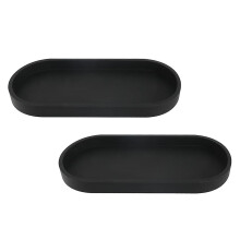 Set di 2 vassoi da bagno, vassoio decorativo, vassoio portaoggetti in silicone nero, piccolo vassoio