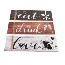 Decorazione murale per cucina, sala da pranzo, cartello in legno, cartellonistica decorativa in legno