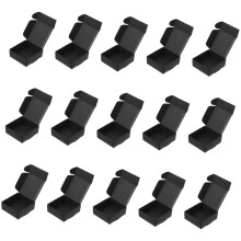 Black Cardboard Boxes Pack of 15 for Shipping and Storage, Paper Packaging Boxes, Durable Cardboard Construction