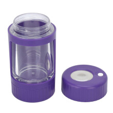 Contenitore in plastica con chiusura ermetica, con macina erbe e luci LED con ingrandimento 8X per tabacco,